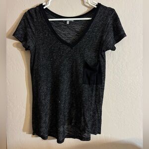 Charcoal Black V-Neck Top